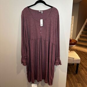 SIMPLE 3X Long Sleeve Dress